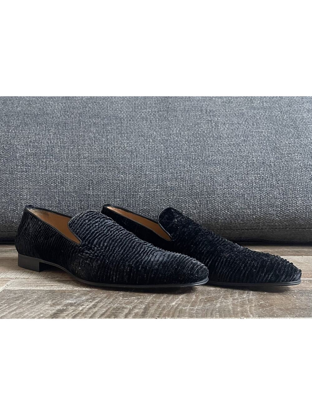 $795 NIB Paul Stuart Black Crushed Velvet Loafers Slip On Dress Shoes US 12 D